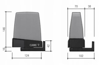 Lampa ostrzegawcza CAME KRX1FXSW BIAŁA 24/230V (806LA-0020) CAME