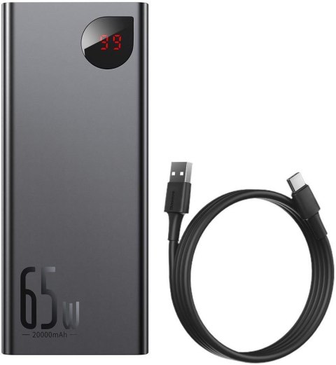 Powerbank Baseus Adaman Digital Display PPIMDA-D01 20000mAh 65W PD QC 3.0 2x USB-A 1x USB-C + KABEL BASEUS