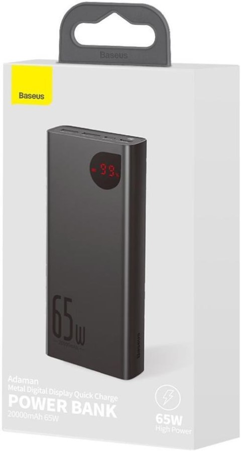 Powerbank Baseus Adaman Digital Display PPIMDA-D01 20000mAh 65W PD QC 3.0 2x USB-A 1x USB-C + KABEL BASEUS