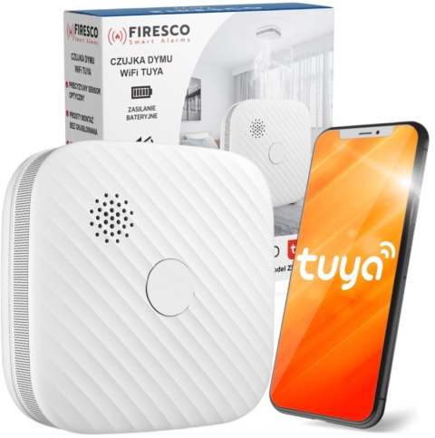 Czujnik dymu Firesco ZR153SW CB z WiFi aplikacja Tuya FIRESCO