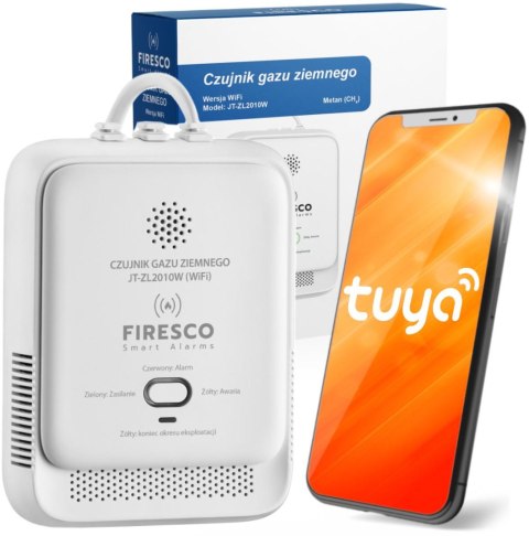 Czujnik gazu ziemnego Firesco JT-ZL2010W z WiFi alikacja Tuya FIRESCO
