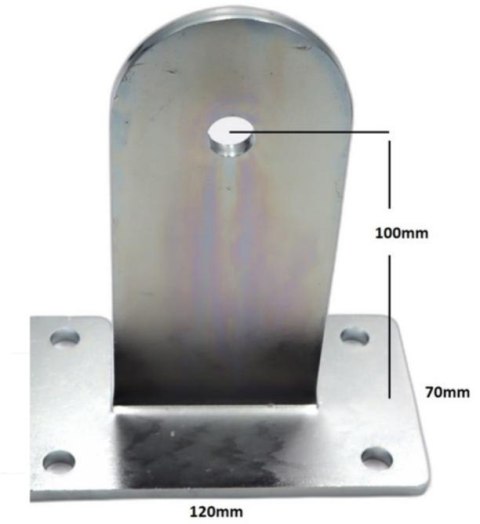 Uchwyty MOD.L/120/70 do napędów z otworami 12mm: CAME, FAAC, Genius, Proxima itd. PRESBET