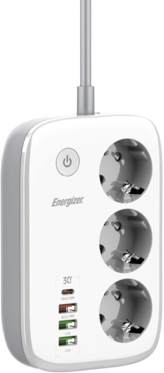 LISTWA ZASILAJĄCA SMART Energizer Z Wi-Fi I APP 3x SCHUKO 3x USB-A 1x USB-C 2500W 10A KABEL 2M ENERGIZER