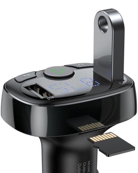 TRANSMITER FM ŁADOWARKA SAMOCHODOWA Baseus Enjoy S-09A 3.4A 2x USB-A microSD BT 4.2 BASEUS