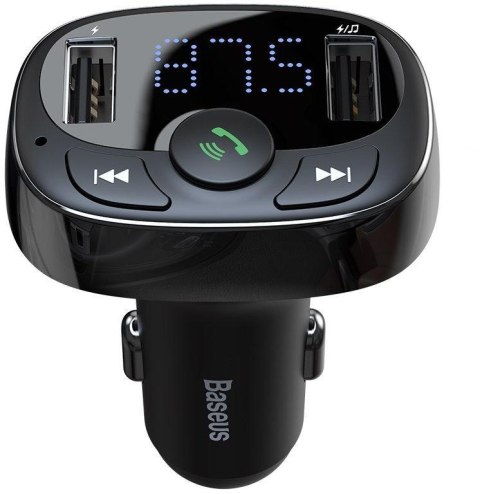TRANSMITER FM ŁADOWARKA SAMOCHODOWA Baseus Enjoy S-09A 3.4A 2x USB-A microSD BT 4.2 BASEUS