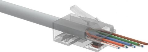 WTYK SIECIOWY KONEKTOR SOLARIX RJ45 CAT.5E UTP PRZELOTOWY SXRJ45-5E-UTP-EASY 100szt SOLARIX