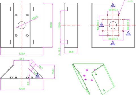 Adapter na słupek GANZ ZA8-CBK627B GANZ