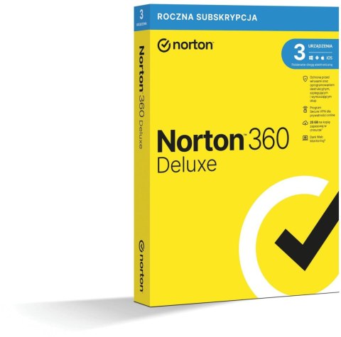 Norton 360 Deluxe BOX PL 3-urządzenia,12-miesięcy NORTON