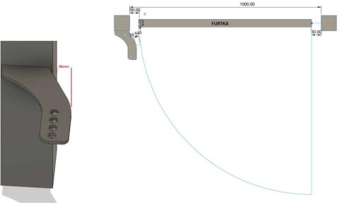 Uchwyty MOD.80/10/36 na słupek do napędów z otworami 10mm: Beninca, NICE, BFT Athos, DEA itd. PRESBET