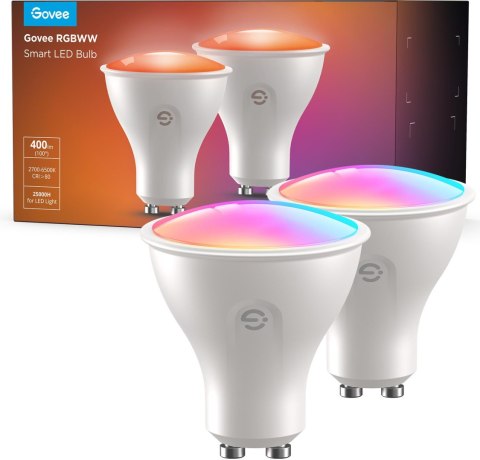 Govee H600D GU10 Light bulb 2-pack Inteligentna żarówka RGBWW 400 lm, Wi-Fi, Bluetooth GOVEE
