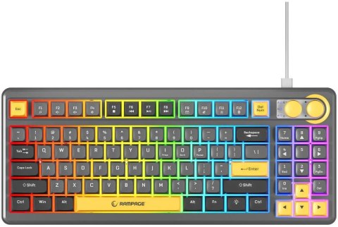 Klawiatura przewodowa Rampage CYCLONE KNOB RGB 90% INNY
