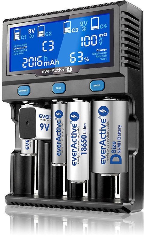 Ładowarka do akumulatorków cylindrycznych Li-ion oraz Ni-MH everActive UC-4200 EVERACTIVE