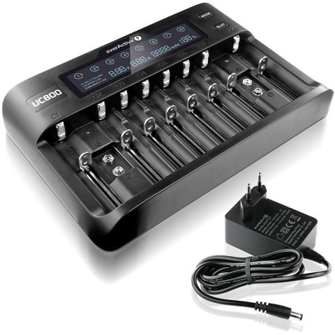 Ładowarka do akumulatorków cylindrycznych Li-ion oraz Ni-MH everActive UC-800 EVERACTIVE