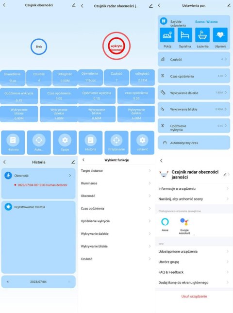 OXT Czujnik radar obecności jasności 230V ZigBee TUYA T160 OXT