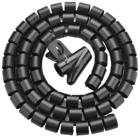 Organizer do kabli Unitek spiralny organizer na kable, 25 metrów, 22 mm średnicy, czarny UNITEK