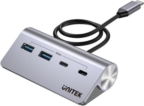Unitek Hub alumininiowy USB-A/USB-C z 4 portami 5Gbps UNITEK