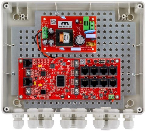 SWITCH ZEWNĘTRZNY 8-PORTOWY POE DO 8 KAMER IP ATTE IP-8-20-L2 ATTE