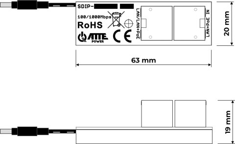 Adapter PoE ATTE SDIP-12-121 ATTE