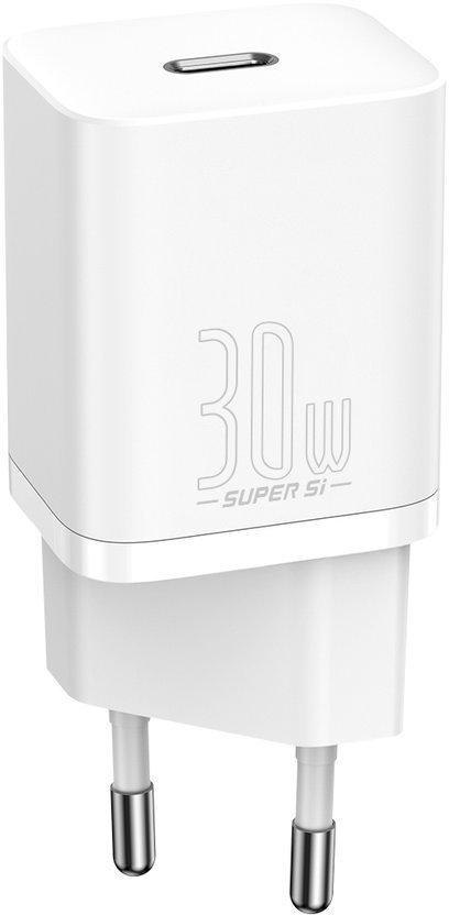 ŁADOWARKA SIECIOWA Baseus Super Si Quick Charger 1C CCSUP-J02 30W 1x USB-C PD 3.0 QC 3.0 BIAŁA BASEUS