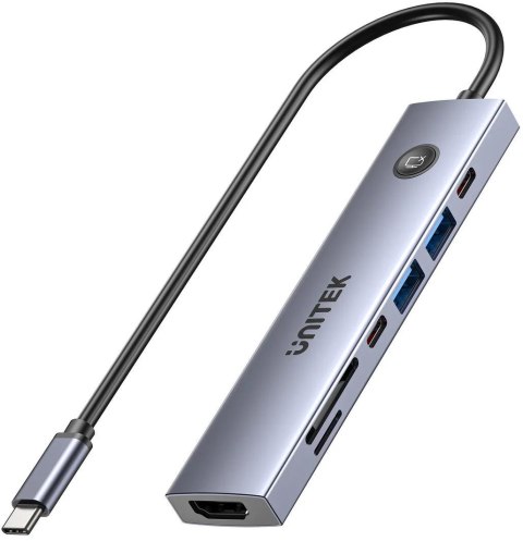Unitek Hub USB-C 7w1 4K@60Hz, PD 100W UNITEK