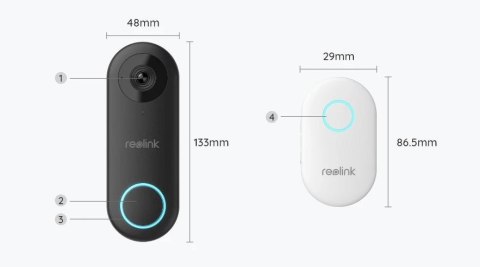 Reolink bezprzewodowy wideo dzwonek D340W Wi-Fi 5MPx REOLINK