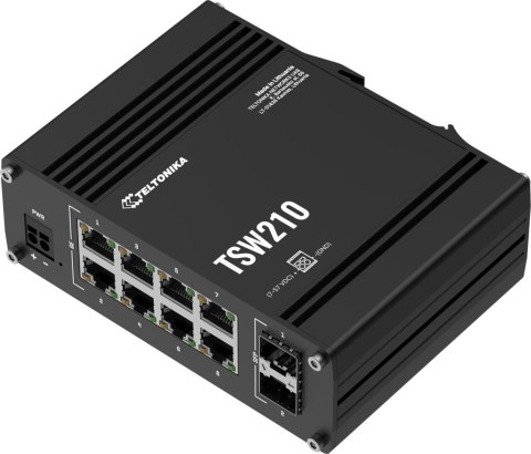 Teltonika TSW210 switch przemysłowy 8xGE 2xSFP PoE+ (TSW210000040) DIN TELTONIKA