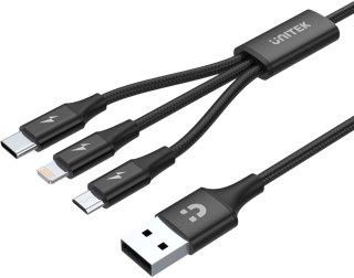 Unitek przewód ładujący USB 3 w 1 czarny UNITEK
