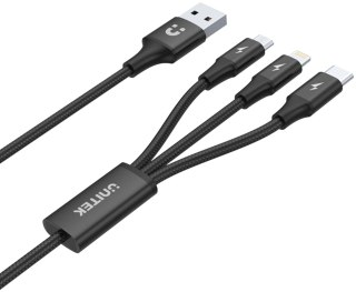 Unitek przewód ładujący USB 3 w 1 czarny UNITEK