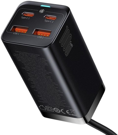 ŁADOWARKA SIECIOWA Baseus GaN 3 Pro Desktop Charger CCGP000101 100W 2x USB-A 2x USB-C PD 3.0 QC 4.0+ BASEUS