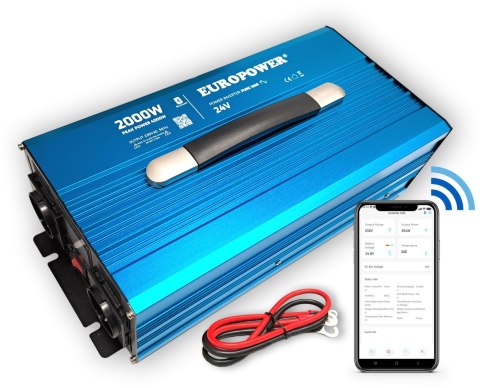 PRZETWORNICA NAPIĘCIA INWERTER EUROPOWER 24V DC / 230V AC 2000W / 4000W CZYSTY SINUS BLUETOOTH EUROPOWER