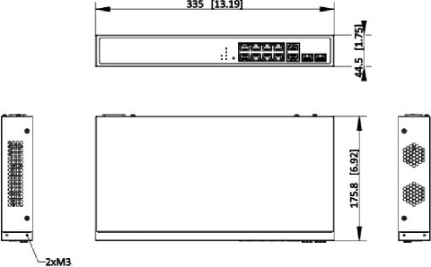 Switch Hikvision DS-3E1512HP-SI-8P2T2F HIKVISION