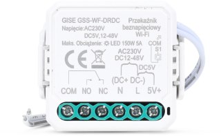 GISE Smart Pojedynczy moduł przekaźnikowy bezpotencjałowy niskonapięciowy WiFi | Tuya | GSS-WF-DRDC GISE