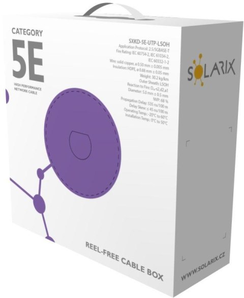 KABEL SKRĘTKA SOLARIX CAT.5E UTP LSOH Dca SXKD-5E-UTP-LSOH box 305m SOLARIX