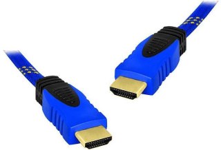 Kabel HDMI-HDMI v1.4 niebieski 5m LTC
