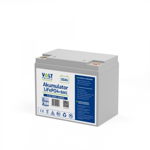 AKUMULATOR VOLT POLSKA LITOWO-ŻELAZOWO-FOSFORANOWY LiFePO4 12V 50Ah 50A VOLT POLSKA
