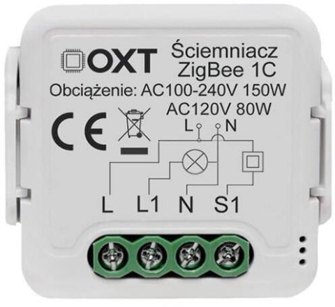 Moduł OXT mini ściemniacz 1 obwód ZigBee TUYA T265 OXT