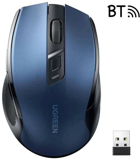 Mysz optyczna Ugreen MU006 bezprzewodowa USB 2.4GHz / Bluetooth 5.0 4000 DPI - niebieska UGREEN