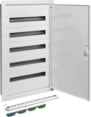Rozdzielnica podtynkowa z zaciskami PE/N 5R/120M (5x24) I kl. IP40 Hager FW524FT HAGER