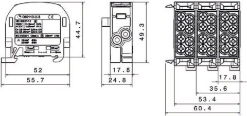 Blok rozdzielczy odgałęźny SCB 25 Al/Cu 80110 SIMBLOCK, niebieski 81501003 SIMET