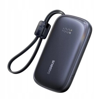 Powerbank Baseus EnerFill FC21 10000 mAh 22,5 W USB-A USB-C czarny z odłączanym kablem Lightning BASEUS