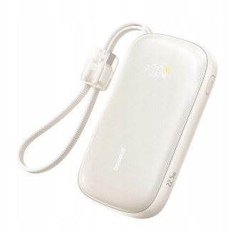 Powerbank Baseus EnerFill FC21 20000 mAh 22,5 W USB-A USB-C beżowy z odłączanym kablem Lightning BASEUS