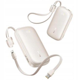 Powerbank Baseus EnerFill FC21 20000 mAh 22,5 W USB-A USB-C beżowy z odłączanym kablem Lightning BASEUS