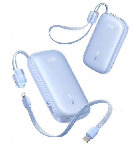 Powerbank Baseus EnerFill FC21 20000 mAh 22,5 W USB-A USB-C niebieski z odłączanym kablem Lightning BASEUS