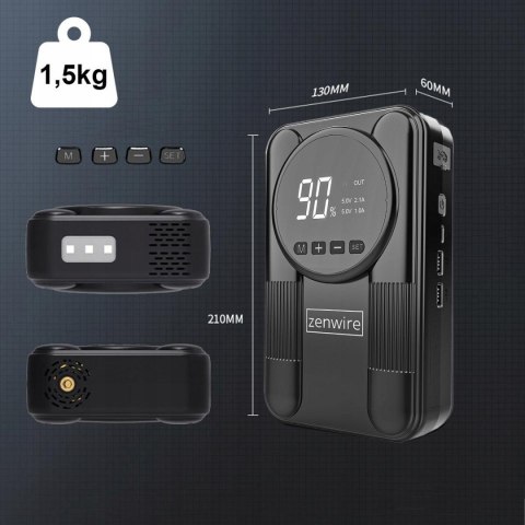 Booster Powerbank Jump Starter Kompresor Samochodowy Zenwire CYD14 ZENWIRE