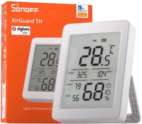 Czujnik Temperatury i Wilgotności ZigBee LCD Sonoff AirGuard TH SNZB-02DR2 SONOFF