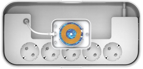 LISTWA ANTYPRZEPIĘCIOWA Z ZABEZPIECZENIEM Energizer 5x SCHUKO 2x USB-A 1x USB-C 2500W 10A KABEL 2M ENERGIZER