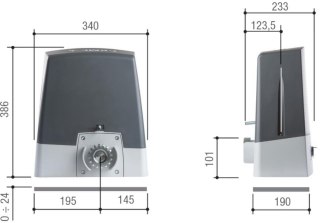 Napęd/siłownik CAME BKX12AGM BRUSHLESS do 1200kg bram przesuwnych CAME