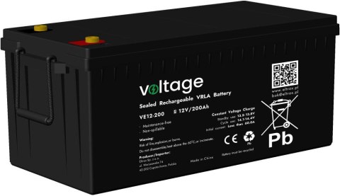 Akumulator AGM Voltage 12V 200Ah VE12-200 (Żywotność 6-9 lat) VOLTAGE