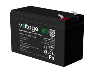 Akumulator AGM Voltage Long Life 12V 7,2Ah VEL12-7.2 T2 (Żywotność 15 lat) VOLTAGE