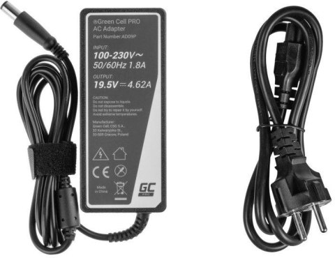 ZASILACZ ŁADOWARKA DO LAPTOPA DELL Green Cell PRO AD09P 19,5V 4,62A 90W 7,4mm/5,0mm GREEN CELL